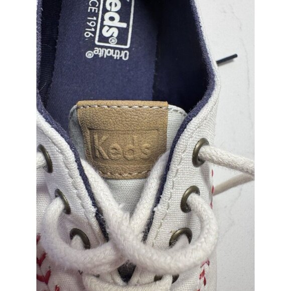 Keds Shoes Ortholite White Baseball Softball Slip-on Stitch - Women 5.5 - Kids 4 - Picture 5 of 6